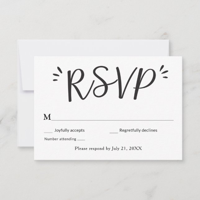 RSVP-Karte für Hochzeiten Einladung (Vorderseite)