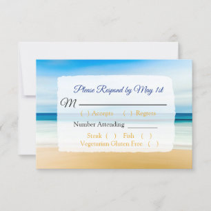 RSVP-Karte für Hochzeiten in Deep Blue Ocean RSVP Karte