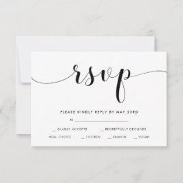RSVP-Karte für Hochzeiten in Schwarz/Weiß mit Wahl RSVP Karte