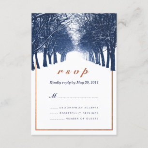 RSVP-Karte für Hochzeiten von Kupferwinterbäumen RSVP Karte