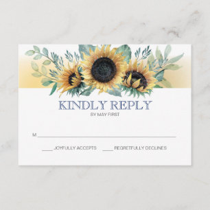 RSVP-Karte für Hochzeiten von Sonnenblumen und Bla RSVP Karte