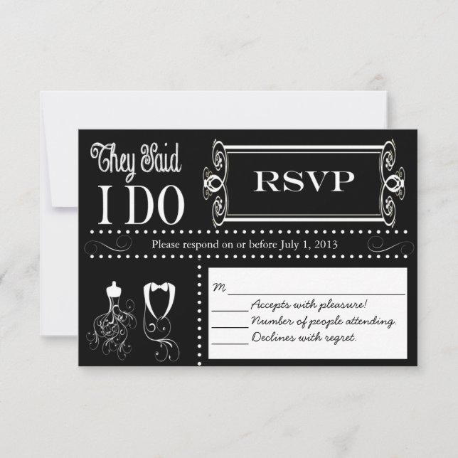 RSVP-Karte für Hochzeitskatalog RSVP Karte (Vorderseite)