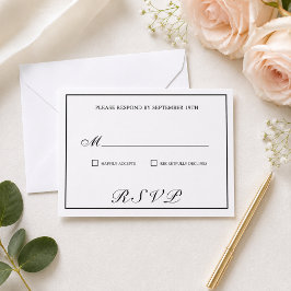 RSVP-Karte für klassische Schwarz-Weiß-Hochzeit RSVP Karte