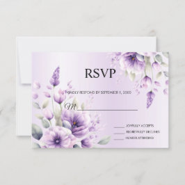 RSVP-Karte für Lila Blütenfarbe RSVP Karte