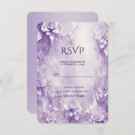 RSVP-Karte für lila weiße Blume RSVP Karte