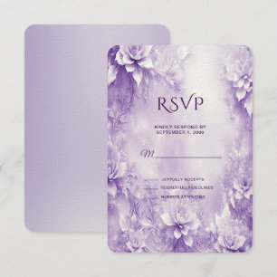RSVP-Karte für lila weiße Blume RSVP Karte