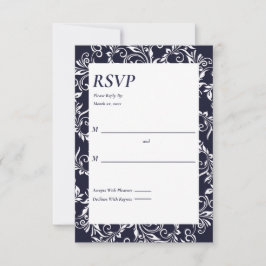RSVP-Karte für Marine und Weiß RSVP Karte
