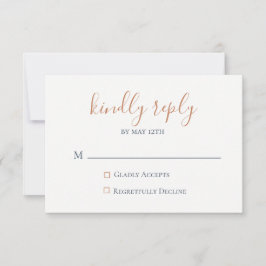 RSVP-Karte für marmorierte Kupfernavy RSVP Karte