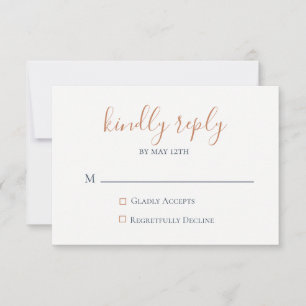 RSVP-Karte für marmorierte Kupfernavy RSVP Karte