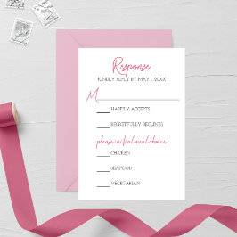 RSVP-Karte für Minimalistisch rosa Hochzeit RSVP Karte