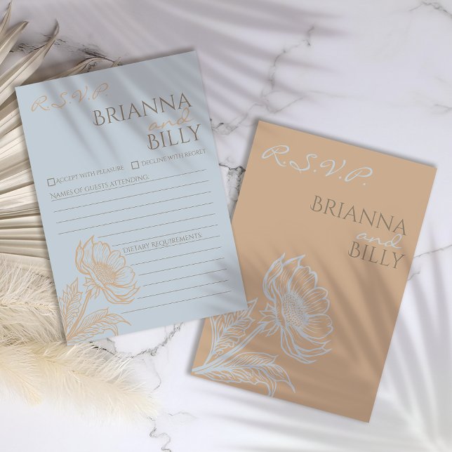 RSVP-Karte für Minimalistische Blumenhochzeit Dankeskarte (Von Creator hochgeladen)