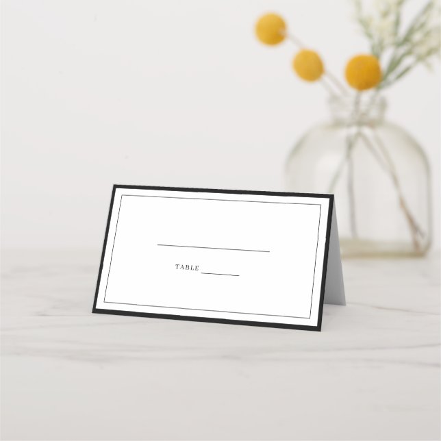RSVP-Karte für Minimalistische Border Foliage Platzkarte (Vorderseite)
