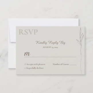 RSVP-Karte für Minimalistische botanische Linie RSVP Karte