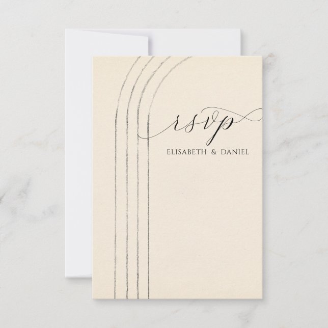 RSVP-Karte für Minimalistische Elfenbein RSVP Karte (Vorderseite)