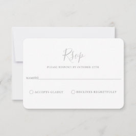 RSVP-Karte für Minimalistische graue Hochzeit RSVP Karte