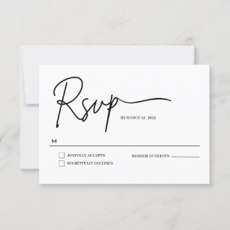 RSVP-Karte für Minimalistische handgeschriebene Sk RSVP Karte