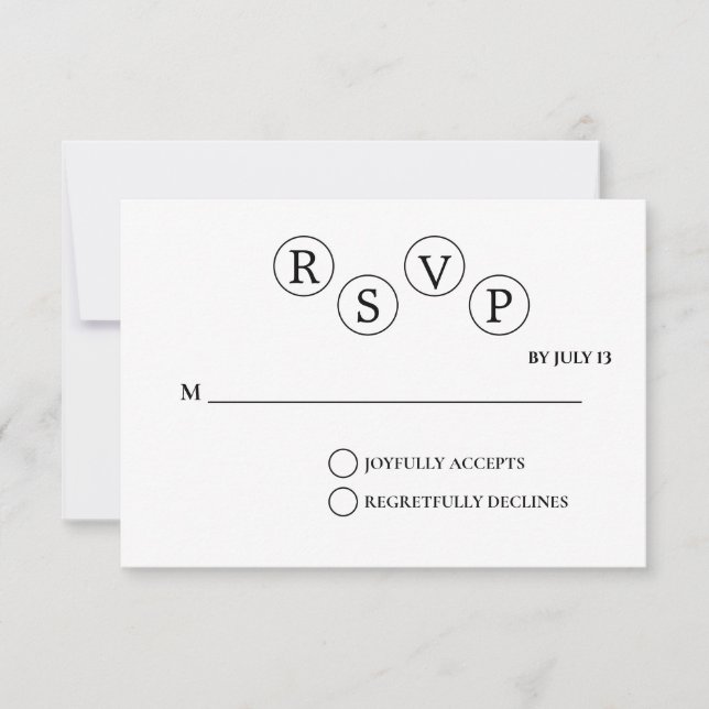 RSVP-Karte für Minimalistische Hochzeiten | Einfac Einladung (Vorderseite)