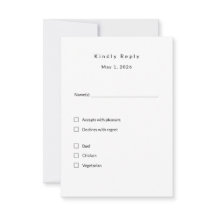 RSVP-Karte für Minimalistische Hochzeiten - Elegan