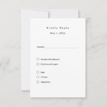 RSVP-Karte für Minimalistische Hochzeiten - Elegan