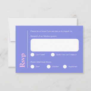RSVP-Karte für Minimalistische Lilac- und rosa Mah RSVP Karte