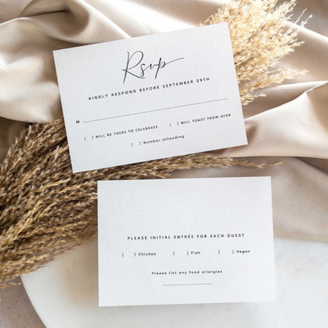 RSVP-Karte für Minimalistische Mahlzeiten RSVP Karte (Von Creator hochgeladen)