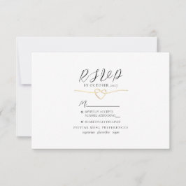 RSVP-Karte für Minimalistische Schwarze Hochzeit RSVP Karte