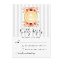 RSVP-Karte für nautische Aquarellgoldfarben