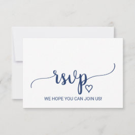 RSVP-Karte für Navy Blue Simple Calligraphy RSVP Karte