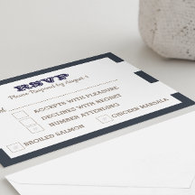 RSVP-Karte für Navy Nautical Stripe