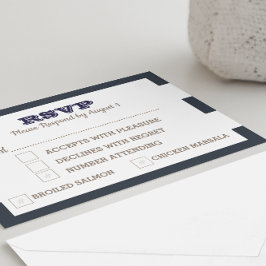 RSVP-Karte für Navy Nautical Stripe RSVP Karte