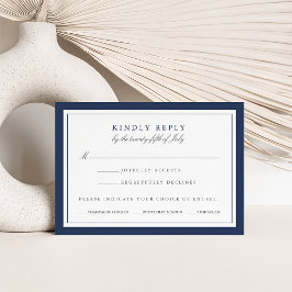 RSVP-Karte für Navy und White Wedding mit Speiseka RSVP Karte
