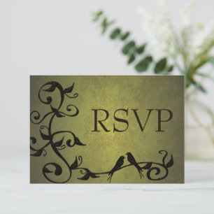 RSVP-Karte für Oliven Grunge Vines RSVP Karte