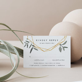 RSVP-Karte für Olivenblätter mit Auswahlmöglichkei RSVP Karte