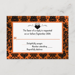 RSVP-Karte für orange und schwarze Damaskus RSVP Karte