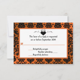 RSVP-Karte für orange und schwarze Damaskus RSVP Karte