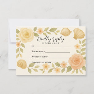 RSVP-Karte für preisgünstige Rose-Muscheln RSVP Karte