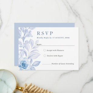 RSVP-Karte für romantische klassische Blumenzitze Dankeskarte