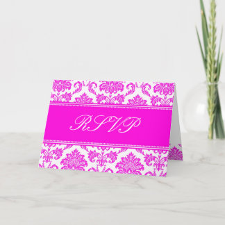 RSVP-Karte für rosa Damaske Einladung