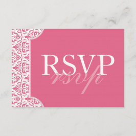 RSVP-Karte für rosa Damaske RSVP Karte