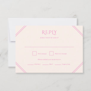 RSVP-Karte für rosa Diamant RSVP Karte