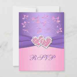 RSVP-Karte für rosa und Lila bläserne Harzen RSVP Karte