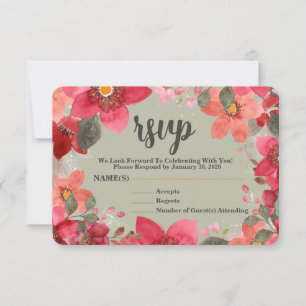 RSVP-Karte für rosa und pfirsichfarbene Stilelemen RSVP Karte