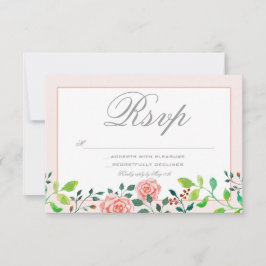 RSVP-Karte für Rosa und Weiße Rosen RSVP Karte