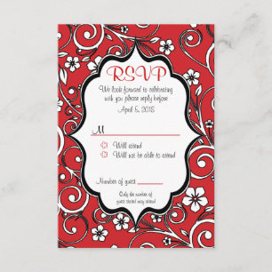 RSVP-Karte für Rot und Schwarz Einladung