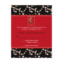 RSVP-Karte für rote und schwarze Kirschen