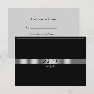 RSVP-Karte für Schwarz-Grau-Silber RSVP Karte