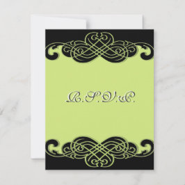 RSVP-Karte für Schwarz/Grün der Rolle RSVP Karte
