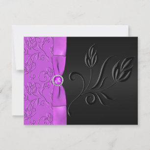 RSVP-Karte für Schwarz und Lila RSVP Karte