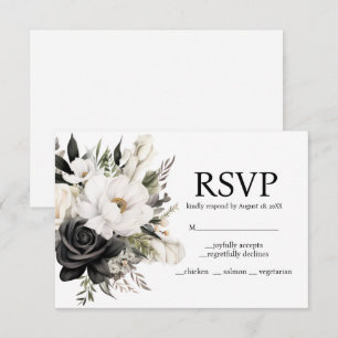 RSVP-Karte für Schwarz und Weiß RSVP Karte