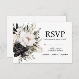 RSVP-Karte für Schwarz und Weiß RSVP Karte